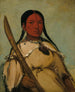 Chin-Cha-Pee, the fire worm that crawls, the egg-shaped head of the pigeon woman's - George Catlin — artwork view