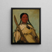 Chin-Cha-Pee, the fire worm that crawls, the egg-shaped head of the pigeon woman's - George Catlin — framed artwork on a wall