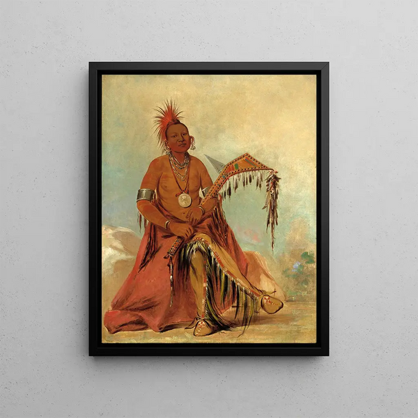 Cler-Mnt Premier chef de la tribu - George Catlin — framed artwork on a wall