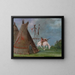 Lodge comanche des peaux de buffle - George Catlin — framed artwork on a wall