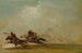 Warrior Comanche throwing an Osage at full speed - George Catlin — artwork view