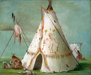 Cabin of the Twenty-Five Buffalo Skins - George Catlin — artwork view