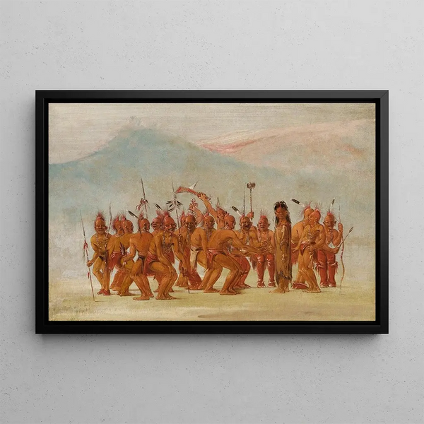 Danse pour le Berdash - George Catlin — framed artwork on a wall