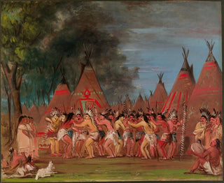 Danse des chefs à l'embouchure de la rivière Teton - George Catlin — artwork view