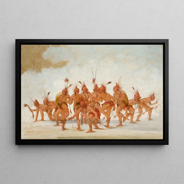 Danse de découverte Sac et Fox - George Catlin — framed artwork on a wall