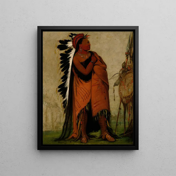 E-Hee-A-Duck-Ce-A That which ties its hair before - George Catlin — framed artwork on a wall