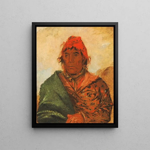 Ee-Mat-L King Phillip Second Chief - George Catlin — framed artwork on a wall