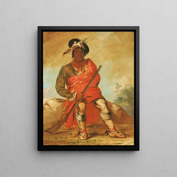 Etehe-fixe-co Cerf sans cœur un chef - George Catlin — framed artwork on a wall