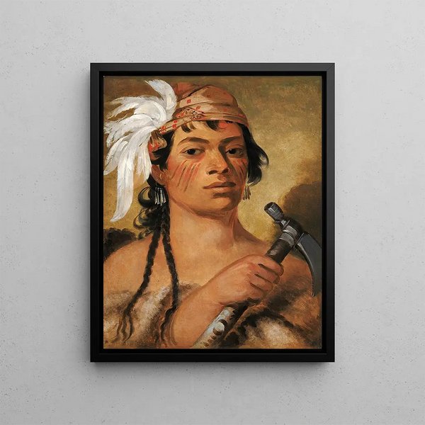 Bon chasseur un guerrier - George Catlin — framed artwork on a wall
