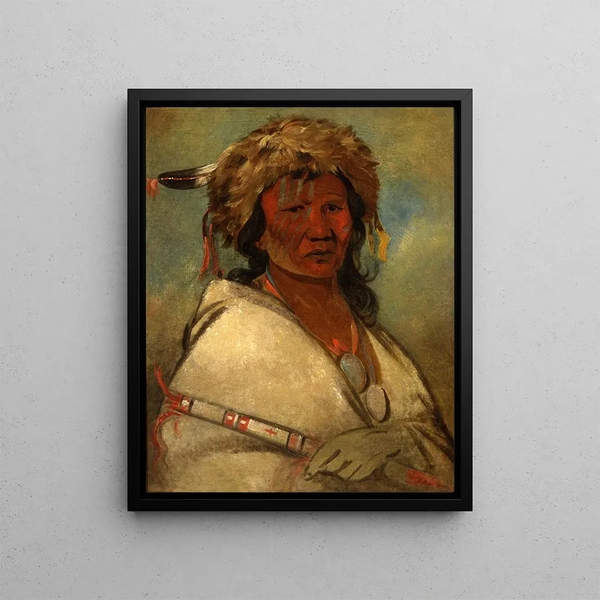 Grand Hero a Chief - George Catlin — framed artwork on a wall
