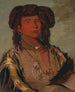 Hawnjetah, chief with a horn of the Miniconjou tribe - George Catlin — artwork view