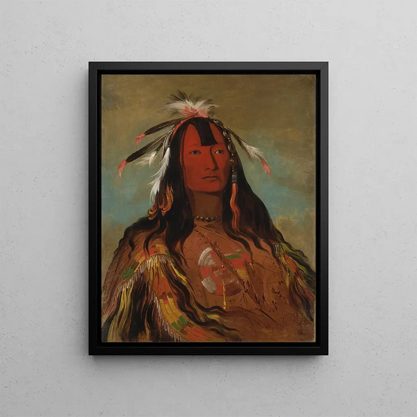 Leggings en peau de lapin Hee-Ohks-Te-Kin - George Catlin — framed artwork on a wall