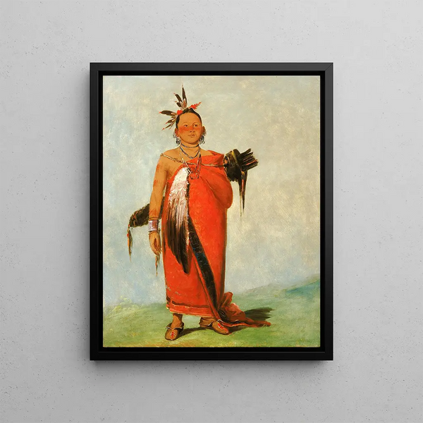 Hongskydee Grand Chef Smoke Son Painting - George Catlin — framed artwork on a wall