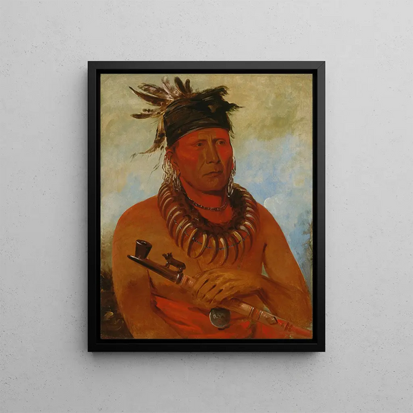 Hwchekesgga Celui qui tue le chef de la tribu des Osages - George Catlin — framed artwork on a wall