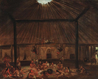 Interior of a Mandan Pavilion - George Catlin — artwork view