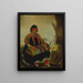 Femme de Jahksgaw avec son enfant dans un berceau - George Catlin — framed artwork on a wall