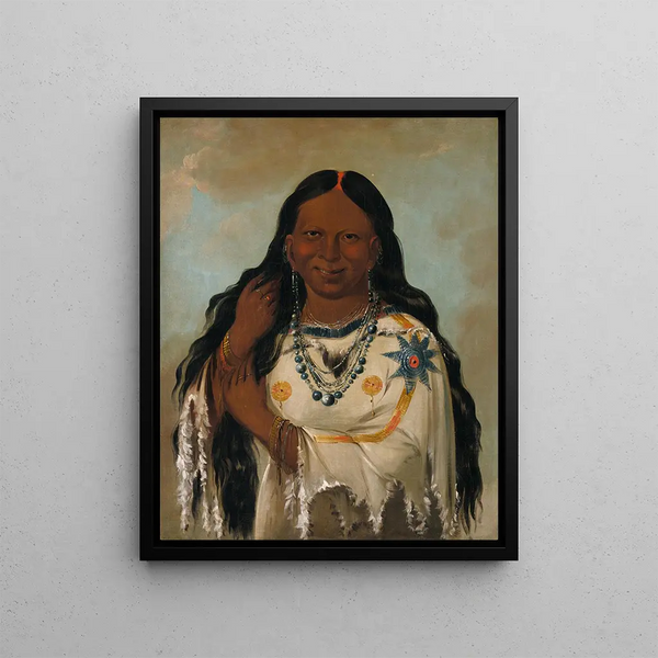 Kayagsgis, a young woman - George Catlin — framed artwork on a wall