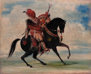 The vigilant chief of the tribe's foxes on horseback - George Catlin — artwork view