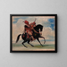 The vigilant chief of the tribe's foxes on horseback - George Catlin — framed artwork on a wall