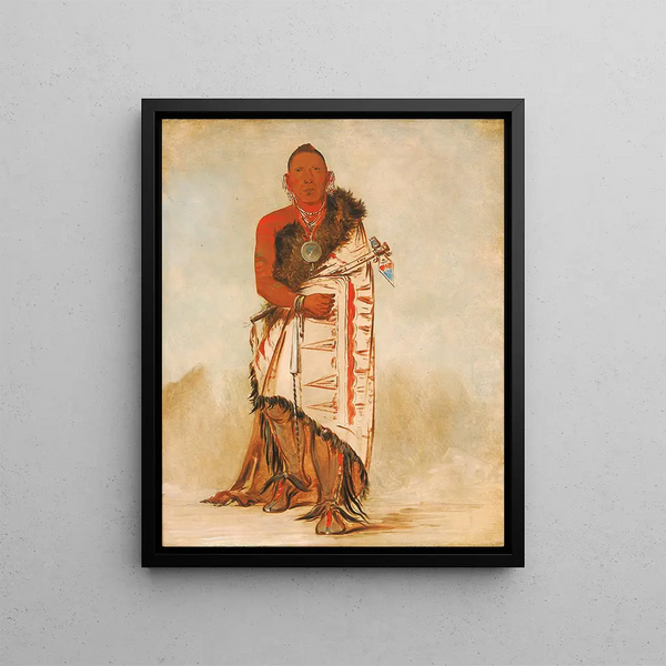 Kihgowawshshee Brave Chef Chef de la tribu - George Catlin — framed artwork on a wall