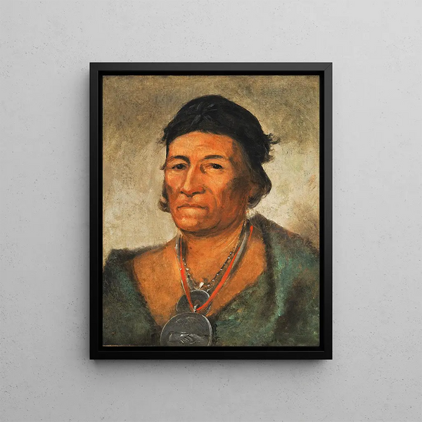 Komnikin Big Wave An old and distinguished chief - George Catlin — framed artwork on a wall