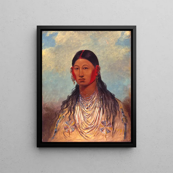 Female War Eagle Koonzayame - George Catlin — framed artwork on a wall