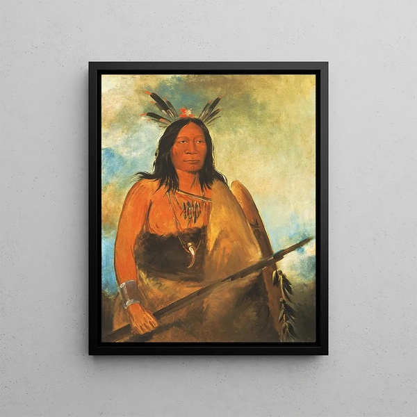 Kotsokrok Cheveux du cou des taureaux, un chef - George Catlin — framed artwork on a wall
