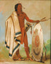 Kotzatah Smoked Shield Painting, a distinguished warrior - George Catlin — artwork view