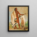 Kotzatah Smoked Shield Painting, a distinguished warrior - George Catlin — framed artwork on a wall