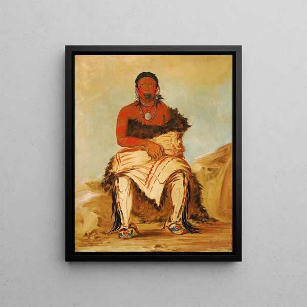 Lshahlestwhix Man Chief, a Pawnee Republican - George Catlin — framed artwork on a wall