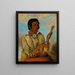 Mashena Elks Horns un sous-chef - George Catlin — framed artwork on a wall