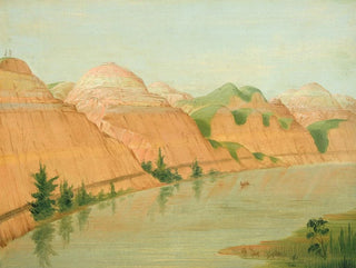 Cliffs of beautiful clay, 1800 miles above St. Louis - George Catlin — artwork view