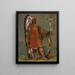 Mh-to-th-pa Four Bears Second Chef in formal attire - George Catlin — framed artwork on a wall