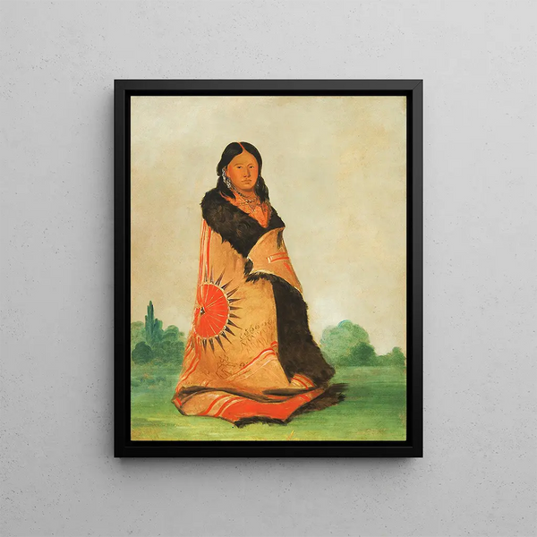 Mong-shng-sha Curved Willow - Grand Chief's Wife - George Catlin — framed artwork on a wall