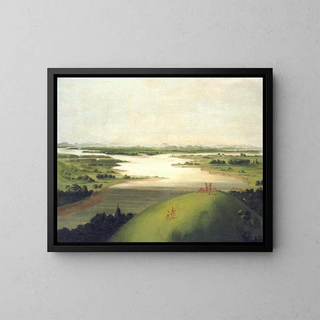 Mouth of the Platte River, 900 miles above Saint Louis - George Catlin — framed artwork on a wall