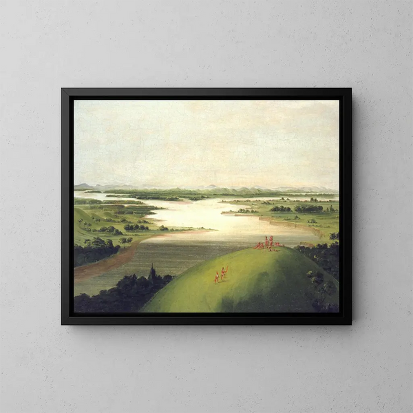 Mouth of the Platte River, 900 miles above Saint Louis - George Catlin — framed artwork on a wall