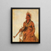 Noomnnee walking in the rain as a warrior - George Catlin — framed artwork on a wall
