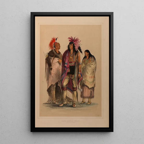 North American Indian Portfolio - George Catlin — framed artwork on a wall