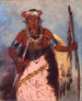 Reproduction of the painting Notch-ee-nng-a No Heart Called White Cloud Chef de la tribu - George Catlin