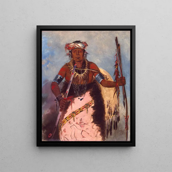 Reproduction of the painting Notch-ee-nng-a No Heart Called White Cloud Chef de la tribu - George Catlin