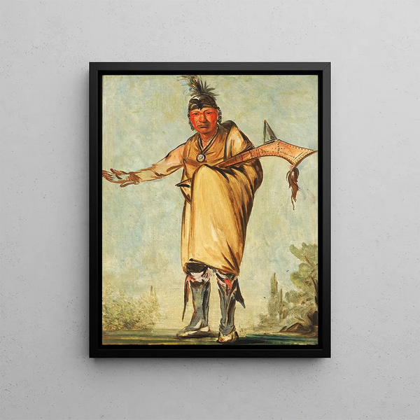 Nw-kw Wood, ancien chef de la tribu - George Catlin — framed artwork on a wall