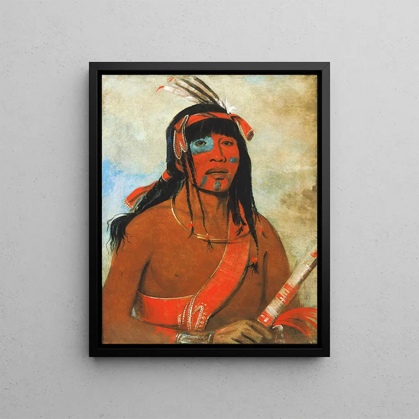 O-t-wah L'Ottaway, a warrior - George Catlin — framed artwork on a wall