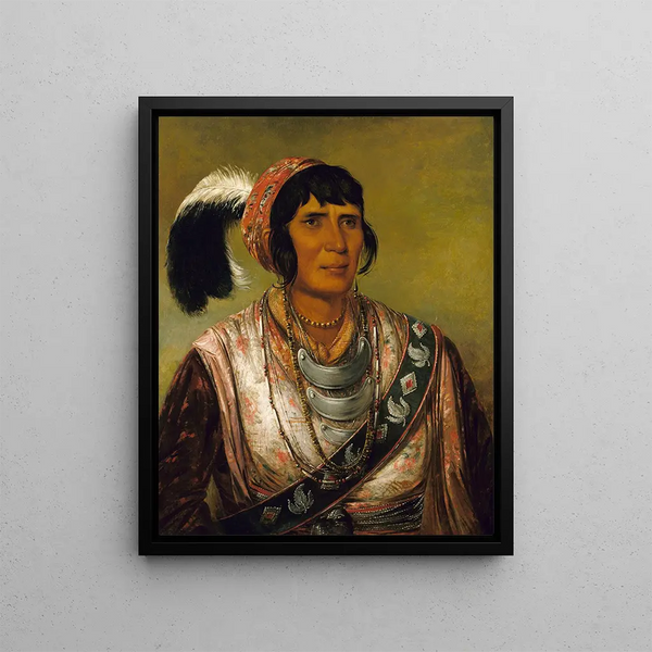 Osceol The Black Drink, a highly distinguished warrior - George Catlin — framed artwork on a wall