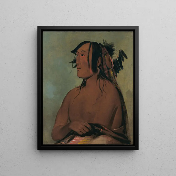 Paris-ka-ro-pa Two Crows The Young - George Catlin — framed artwork on a wall