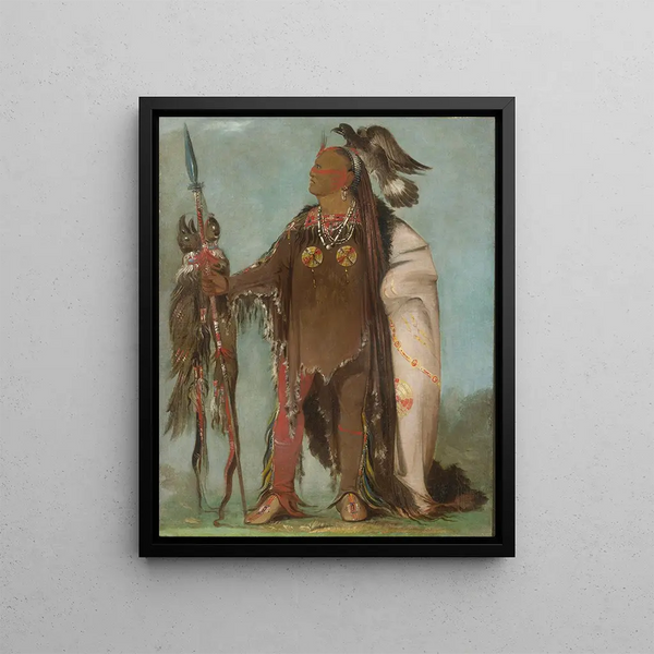 Pa-rs-ka-ro-pa Two Crows, un chef de bande - George Catlin — framed artwork on a wall
