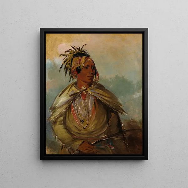 Pah-mee-cw-ee-tah L'homme qui traque un chef - George Catlin — framed artwork on a wall