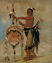 Pash-ee-pa-h Little Chef stabbing an Elderly Sauk Chief - George Catlin — artwork view
