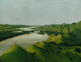 River Cliffs, 1320 miles above St. Louis - George Catlin — artwork view