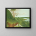 River Cliffs with White Wolves in the Foreground, Upper Missouri - George Catlin — framed artwork on a wall