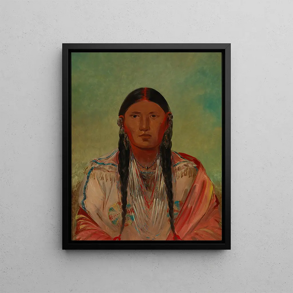 Ru-Ton-Wee-Me Pigeon sur l'aile - George Catlin — framed artwork on a wall